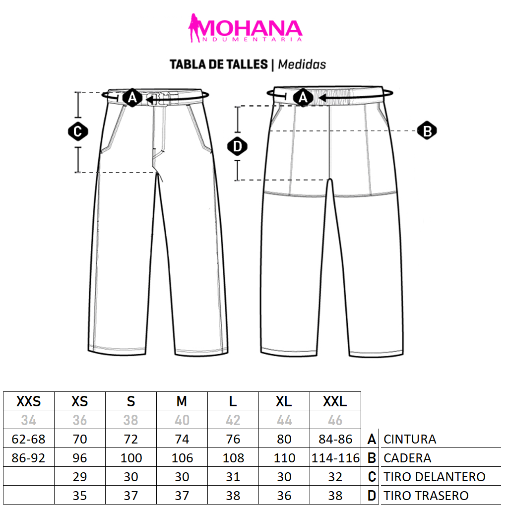 mohana sizes guide